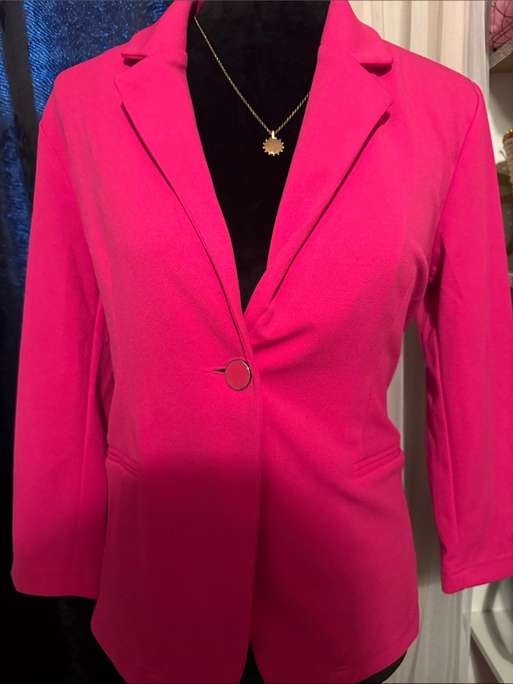 Soho Hot Pink Single-Button Blazer